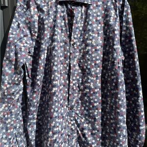 Like New Bugatchi Blue Shaped Fit Shirt